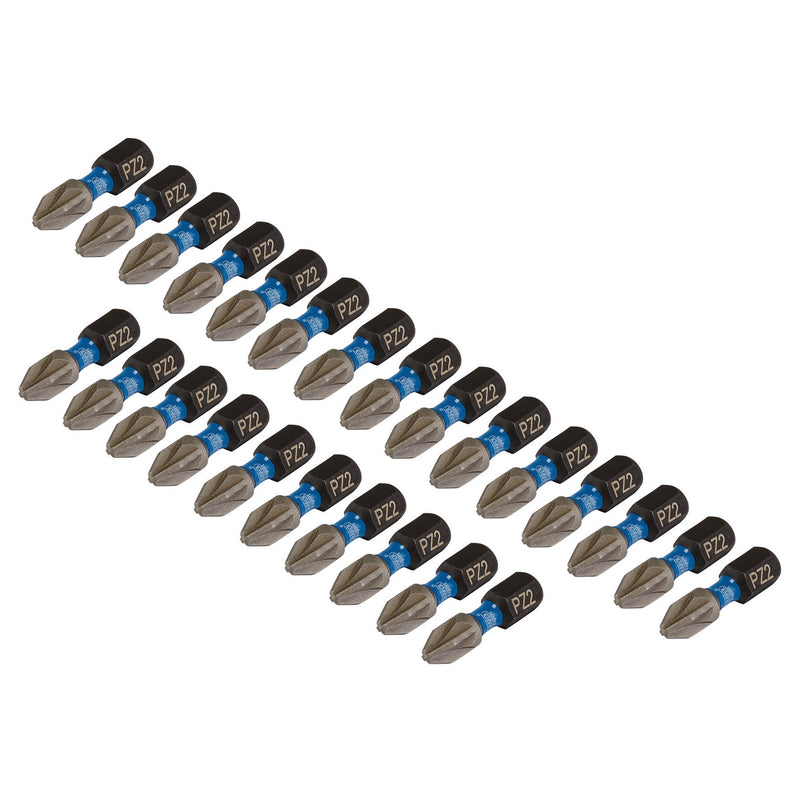 Draper 05689 Draper Expert PZ-Type Impact Screwdriver Bits, No.2 x 25mm, 1/4" Hex (Pack of 25)