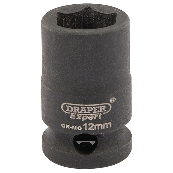 Draper 06871 Expert HI-TORQ&#174; 6 Point Impact Socket, 3/8" Sq. Dr., 12mm