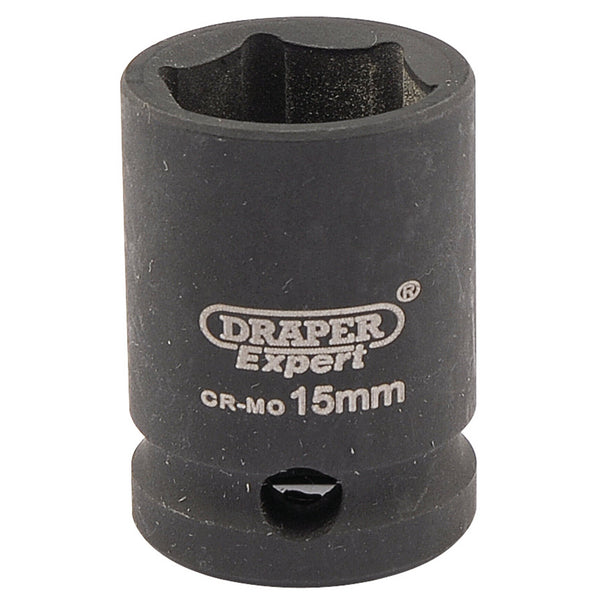Draper 06875 Expert HI-TORQ&#174; 6 Point Impact Socket, 3/8" Sq. Dr., 15mm