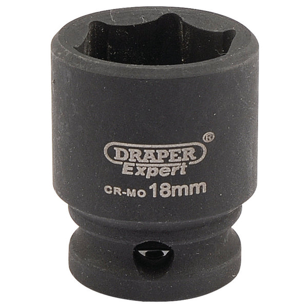 Draper 06878 Expert HI-TORQ&#174; 6 Point Impact Socket, 3/8" Sq. Dr., 18mm