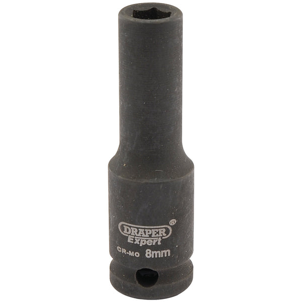 Draper 06881 Expert HI-TORQ&#174; 6 Point Deep Impact Socket, 3/8" Sq. Dr., 8mm