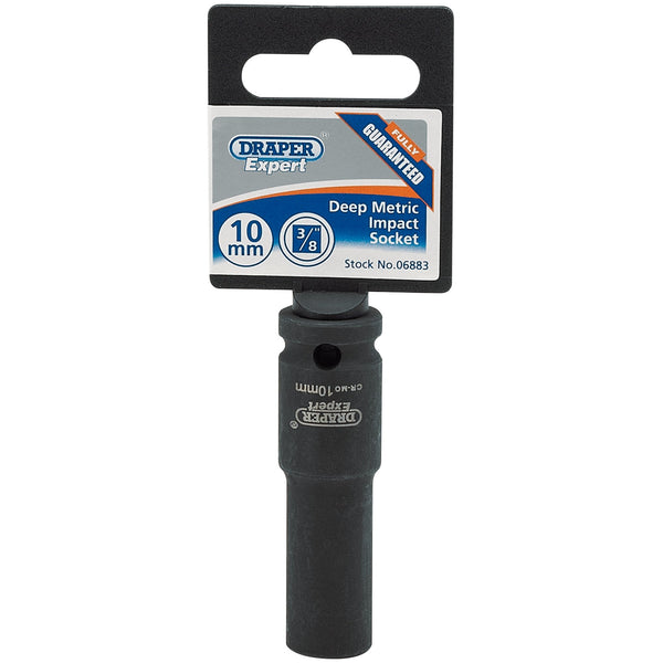 Draper 06883 Expert HI-TORQ&#174; 6 Point Deep Impact Socket, 3/8" Sq. Dr., 10mm