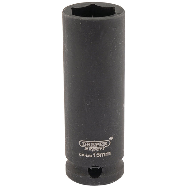 Draper 06888 Expert HI-TORQ&#174; 6 Point Deep Impact Socket, 3/8" Sq. Dr., 15mm
