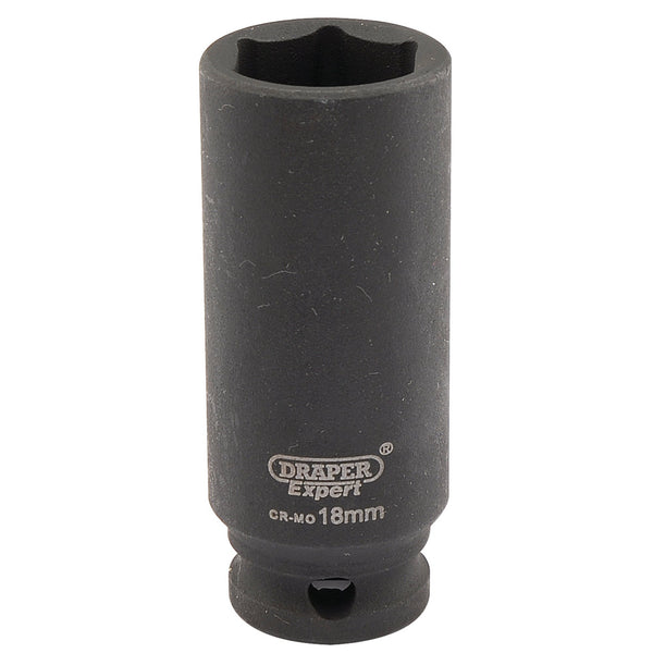 Draper 06891 Expert HI-TORQ&#174; 6 Point Deep Impact Socket, 3/8" Sq. Dr., 18mm