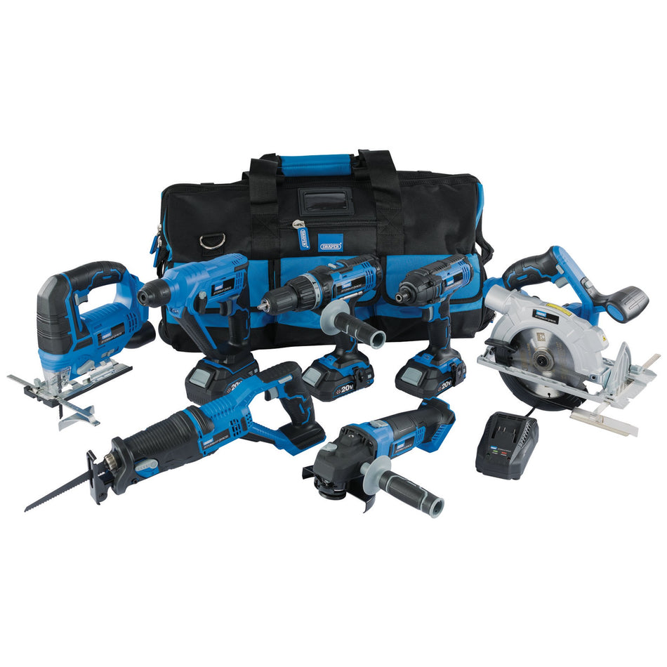 Draper 07025 Draper Storm Force® 20V 7 Machine Cordless Kit (12 Piece)