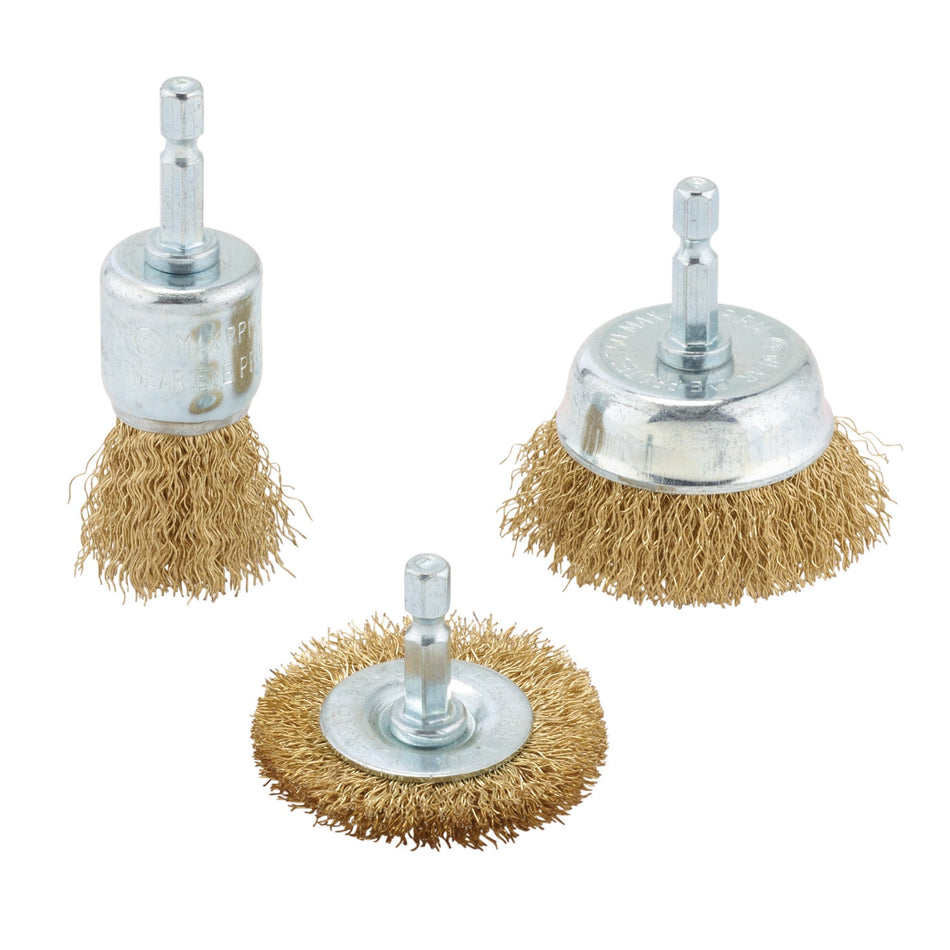 Draper 07435 Brassed Steel Crimped Wire Brush Set (3 Piece)
