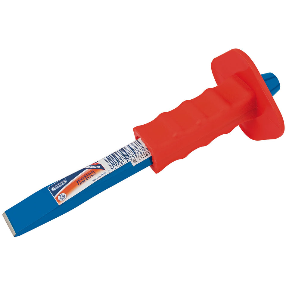 Draper 08576 Octagonal Shank Cold Chisel with Hand Guard, 25 x 250mm (Sold Loose)
