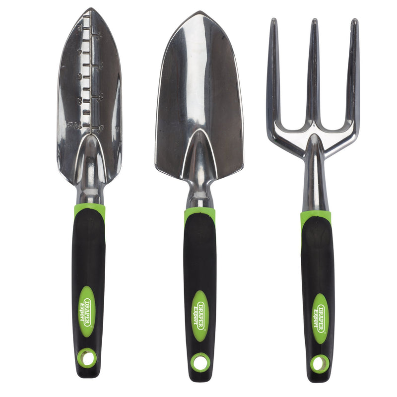 Draper 08992 Aluminium Hand Fork and Trowel Set (3 Piece)