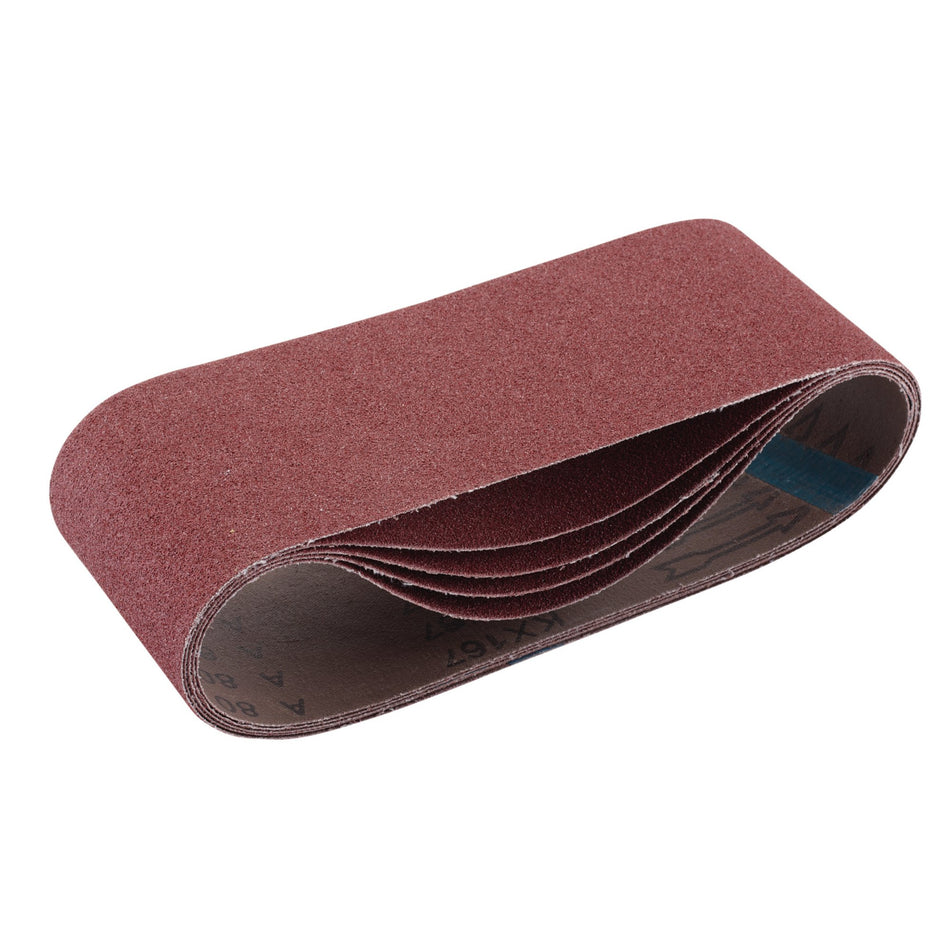 Draper 09248 Cloth Sanding Belt, 100 x 610mm, 80 Grit (Pack of 5)