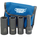 Draper 09539 Wheel Nut Double Impact Socket Kit, 1/2" Sq. Dr. (4 Piece)