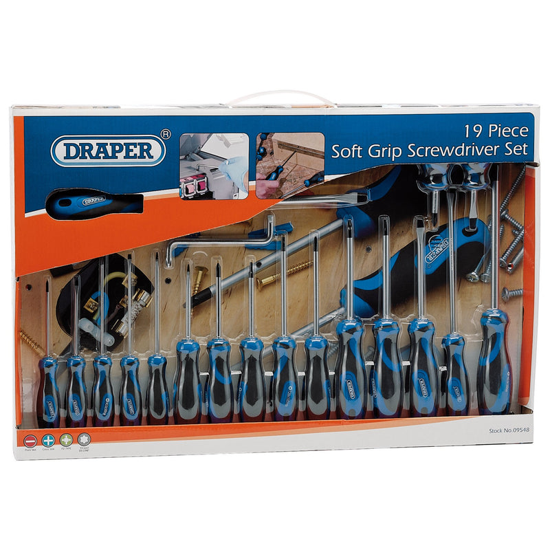 Draper 09548 Soft Grip Screwdriver Set (19 Piece)
