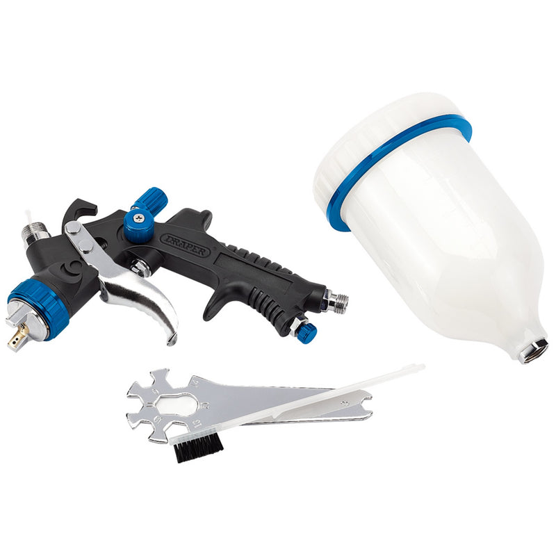 Draper 09707 HVLP Air Spray Gun with Composite Body and Gravity Fed Hopper, 600ml
