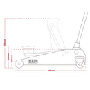 Sealey 1015CX 1.5tonne Short Chassis Trolley Jack