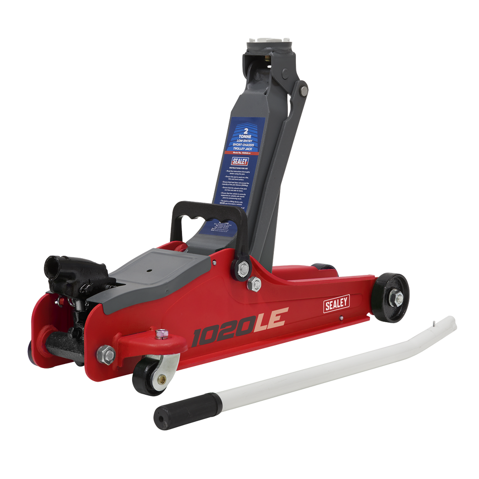 Sealey 1020LEBAGCOMBO 2tonne Low Entry Short Chassis Trolley Jack & Accessories Bag Combo - Red