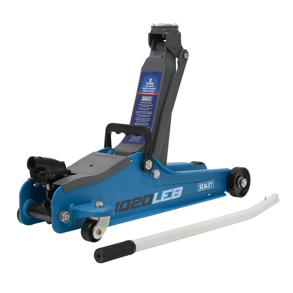 Sealey 1020LEBBAGCOMBO 2tonne Low Entry Short Chassis Trolley Jack & Accessories Bag Combo - Blue
