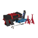 Sealey 1020LEBBAGCOMBO 2tonne Low Entry Short Chassis Trolley Jack & Accessories Bag Combo - Blue