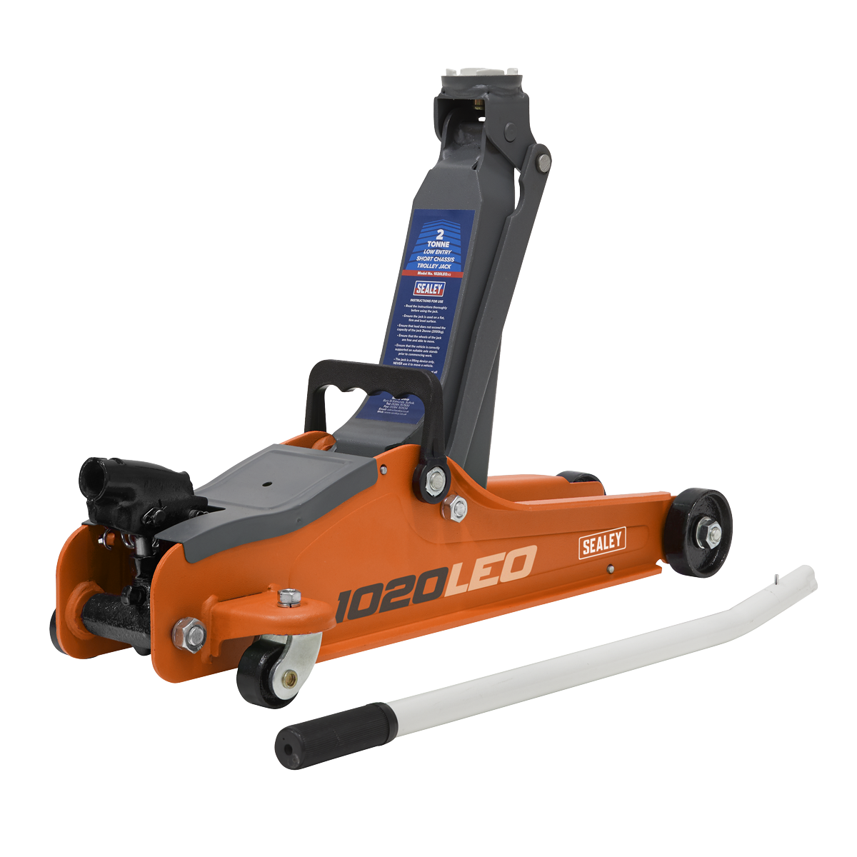 Sealey 1020LEO 2tonne Low Entry Short Chassis Trolley Jack - Orange