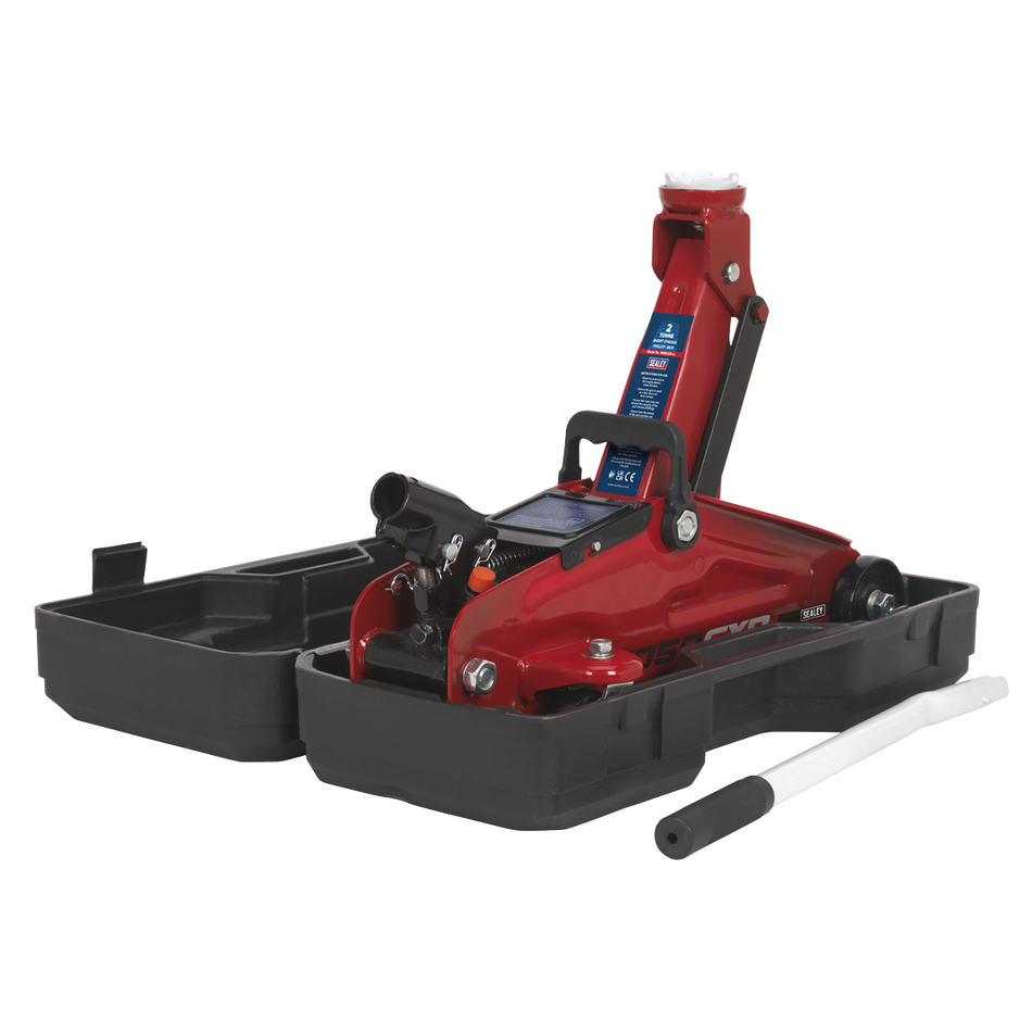 Sealey 1050CXD 2tonne Short Chassis Trolley Jack with Storage Case