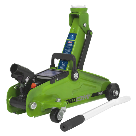 Sealey 1050CXHV 2tonne Short Chassis Trolley Jack - Hi-Vis