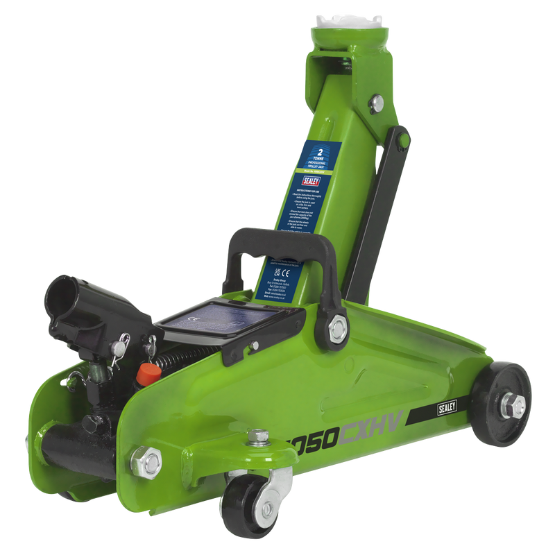Sealey 1050CXHV 2tonne Short Chassis Trolley Jack - Hi-Vis