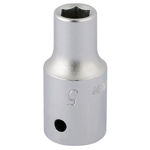 Draper 11093 Elora Hexagon Socket, 1/4" Sq. Dr., 5mm