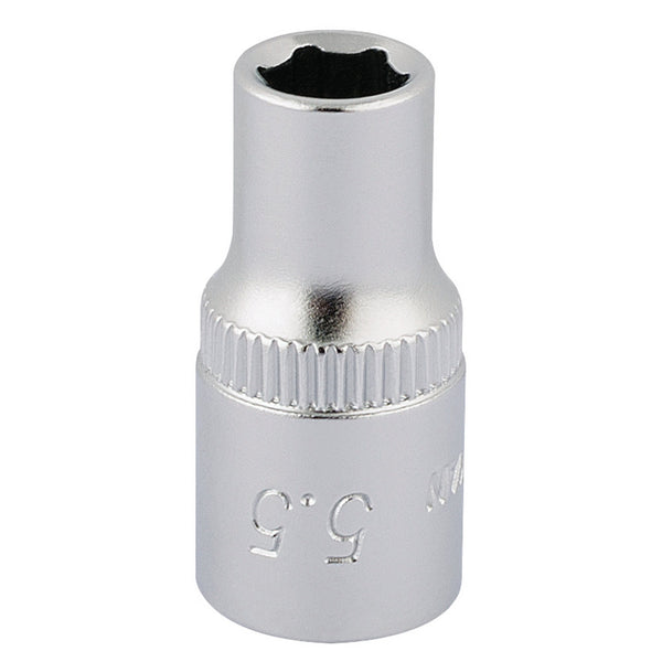 Draper 11094 Elora Hexagon Socket, 1/4" Sq. Dr., 5.5mm