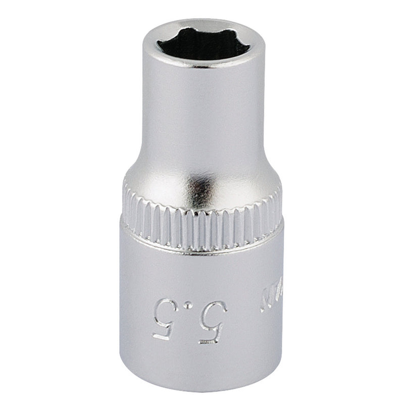 Draper 11094 Elora Hexagon Socket, 1/4" Sq. Dr., 5.5mm