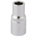 Draper 11095 Elora Hexagon Socket, 1/4" Sq. Dr., 6mm