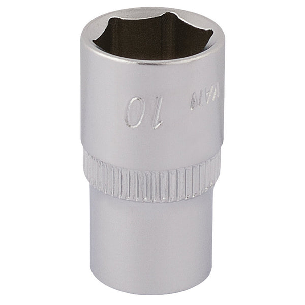 Draper 11099 Elora Hexagon Socket, 1/4" Sq. Dr., 10mm