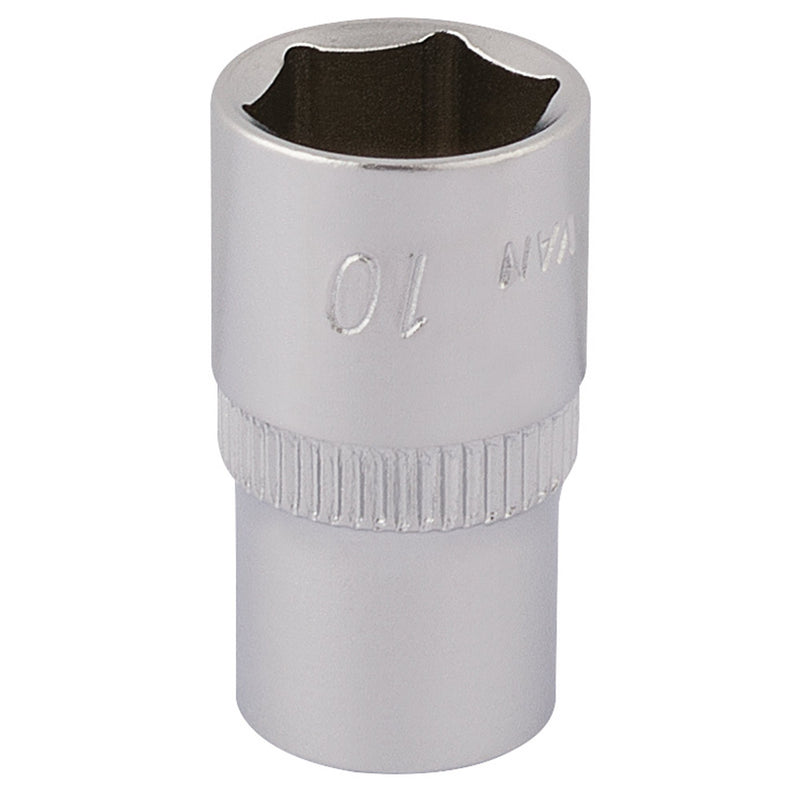 Draper 11099 Elora Hexagon Socket, 1/4" Sq. Dr., 10mm
