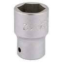 Draper 11101 Elora Hexagon Socket, 1/4" Sq. Dr., 12mm
