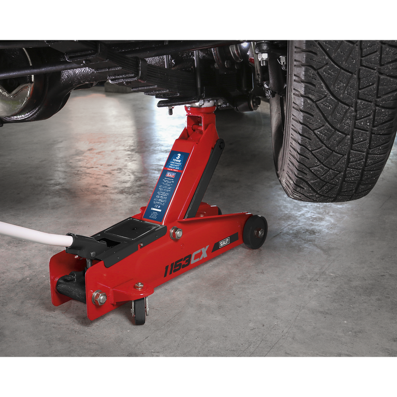 Sealey 1153CX 3tonne Long Chassis Heavy-Duty Trolley Jack