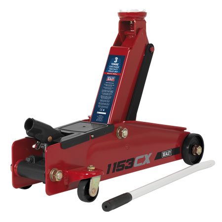 Sealey 1153CX 3tonne Long Chassis Heavy-Duty Trolley Jack