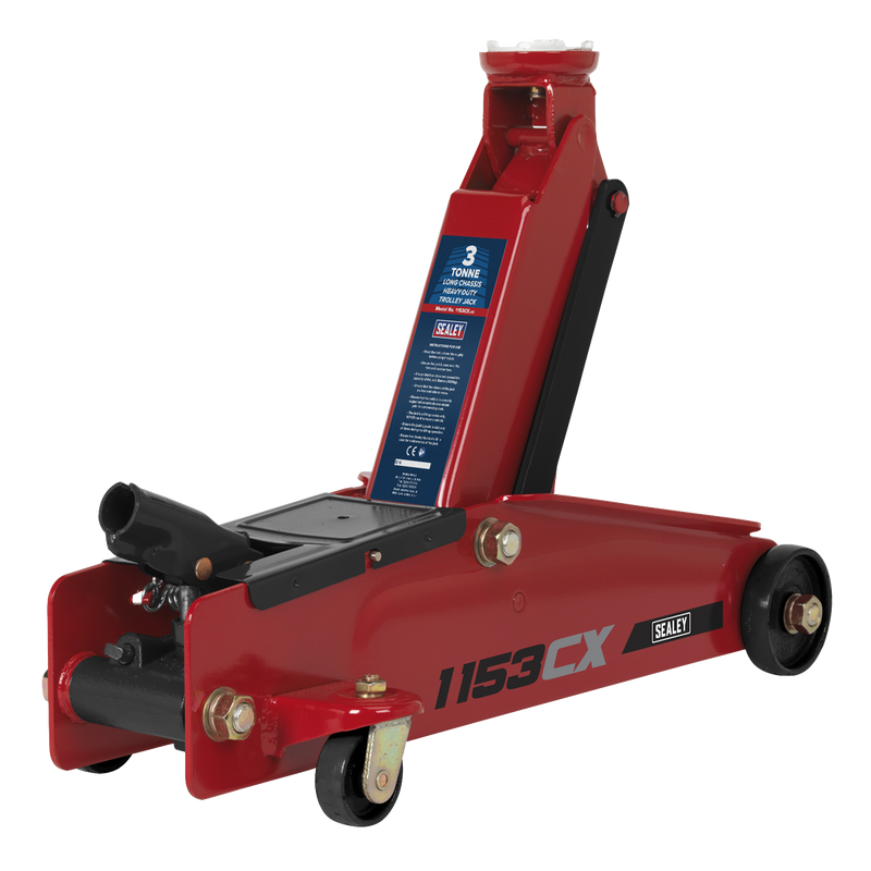 Sealey 1153CX 3tonne Long Chassis Heavy-Duty Trolley Jack