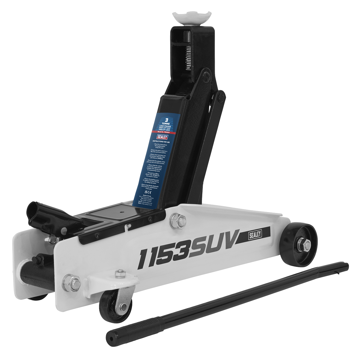 Sealey 1153SUV 3tonne Long Chassis High Lift SUV Trolley Jack