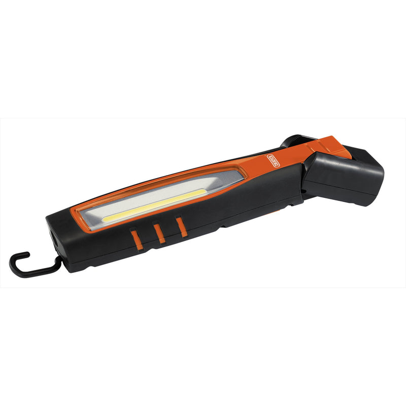 Draper 11766 COB/SMD LED Rechargeable Inspection Lamp, 10W, 1,000 Lumens, Orange