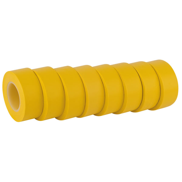 Draper 11913 Insulation Tape to BSEN60454/Type2, 10m x 19mm, Yellow (Pack of 8)