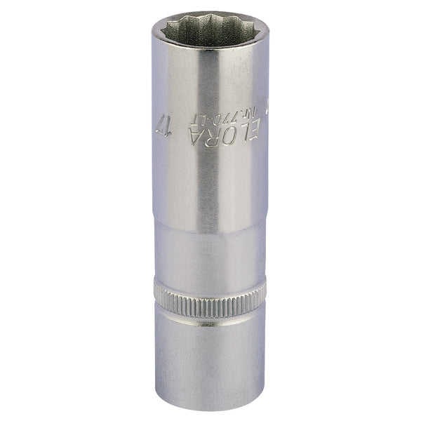 Draper 11935 Elora Deep Bi-Hexagon Socket, 1/2" Sq. Dr., 17mm