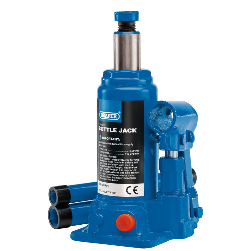 Draper 13064 Hydraulic Bottle Jack, 2 Tonne