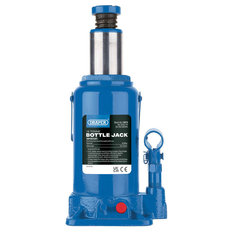 Draper 13074 Hydraulic Bottle Jack, 16 Tonne