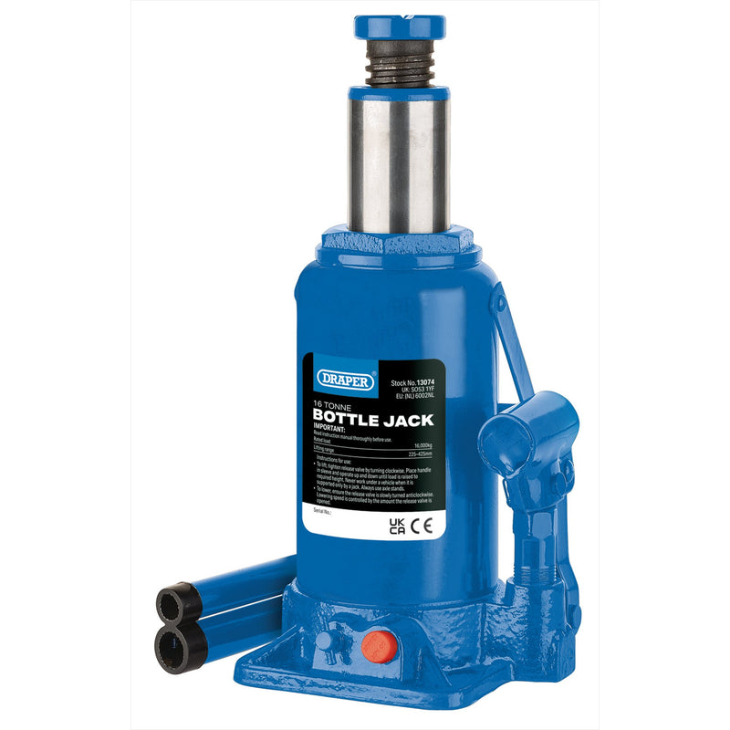 Draper 13074 Hydraulic Bottle Jack, 16 Tonne