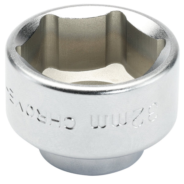 Draper 13430 Oil Filter Cap Socket, 3/8" Sq. Dr., 32mm