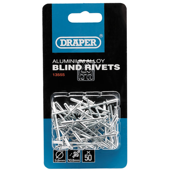 Draper 13555 Blind Rivets, 3.2 x 10.8mm (50 Piece)