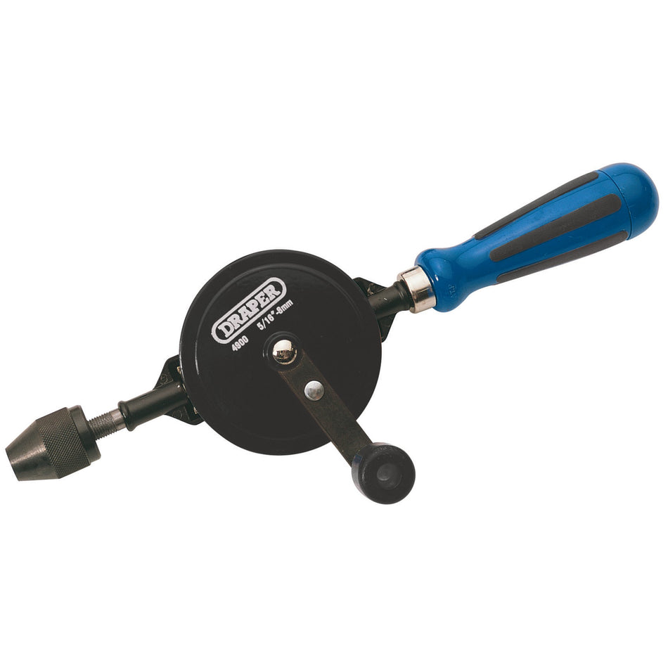 Draper 13838 Chuck Double Pinion Hand Drill, 8mm/5/16"