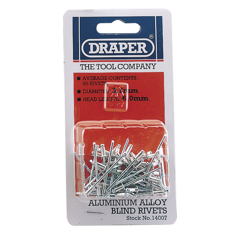 Draper 14007 Blind Rivets, 3.2 x 5.2mm (50 Piece)
