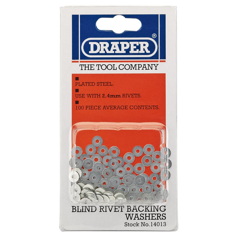 Draper 14013 Rivet Backing Washers, 2.4mm (100 Piece)