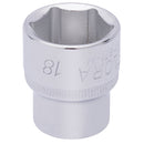 Draper 15235 Elora Hexagon Socket, 3/8" Sq. Dr., 18mm