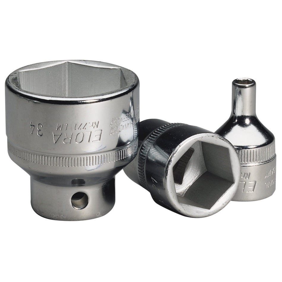 Draper 15294 Elora Hexagon Socket, 1/2" Sq. Dr., 5mm