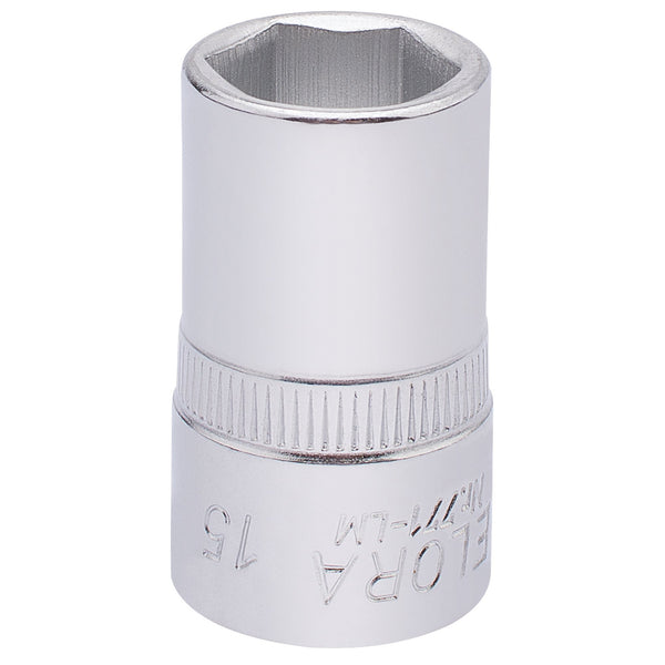 Draper 15304 Elora Hexagon Socket, 1/2" Sq. Dr., 15mm