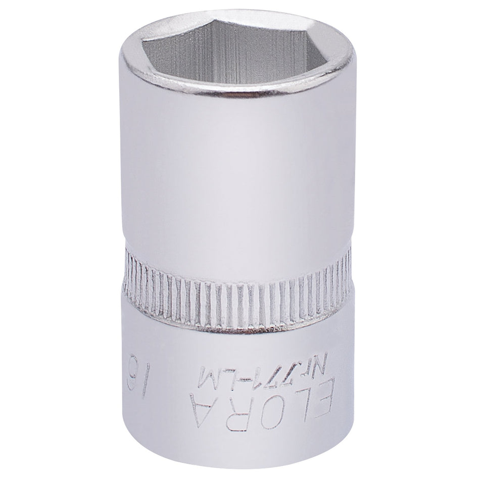 Draper 15305 Elora Hexagon Socket, 1/2" Sq. Dr., 16mm